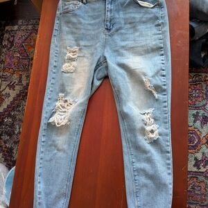 Wax Jean Light Blue Ripped Skinny Jeans